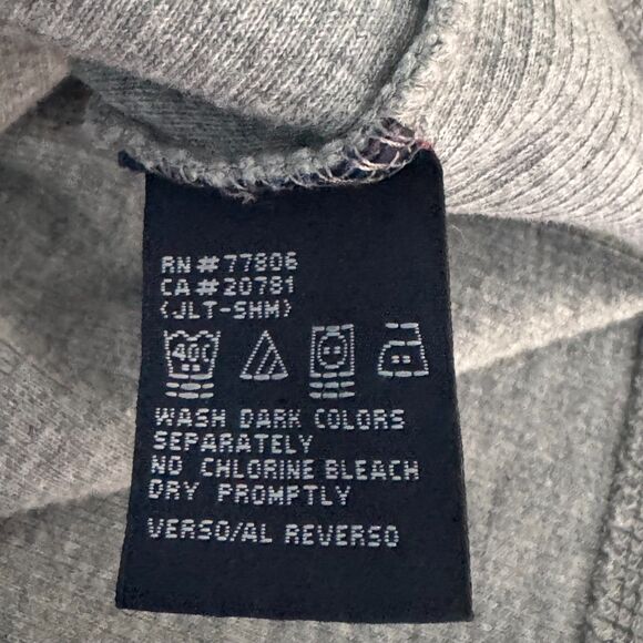 Tommy Jeans Men’s Long Sleeve V-Neck Sweater Gray Stripe Sleeve Logo Size L Y2K - Picture 6 of 9